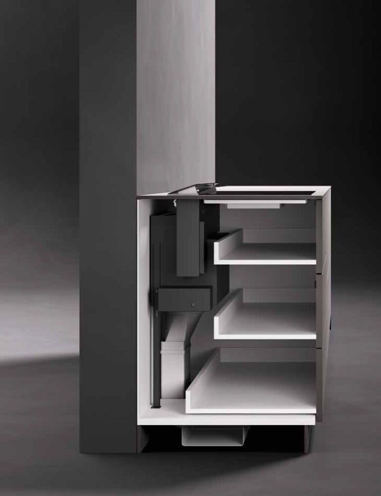 Falmec BRERA 75 COOKING SYSTEM Piano cottura a induzione cm 75 con cappa integrata da 800 m3/h - vetroceramica nero lucido