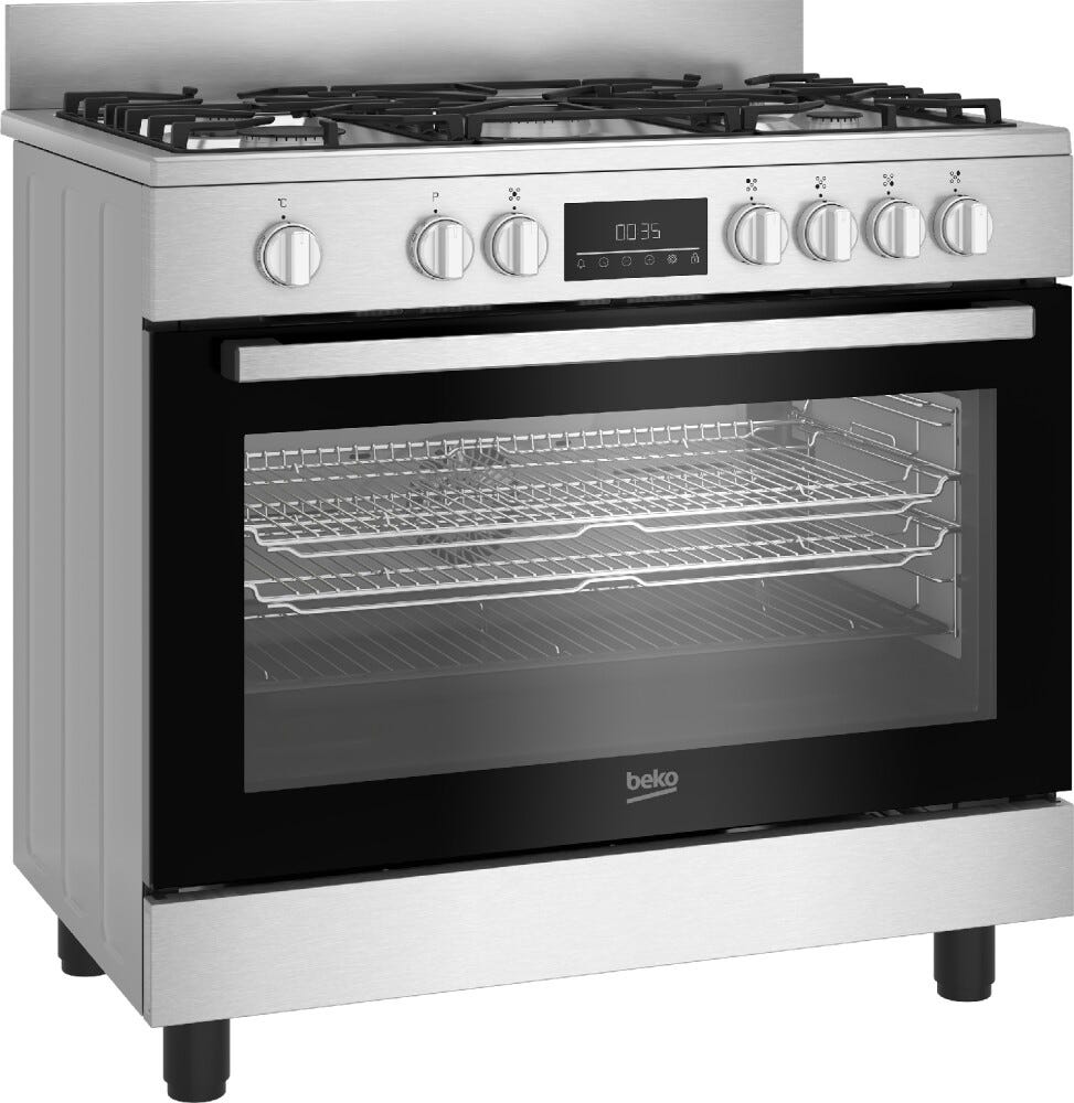 Beko BGM 11226 EX Cucina da accosto cm. 90x60 - 5 fuochi a gas + 1 forno elettrico - inox