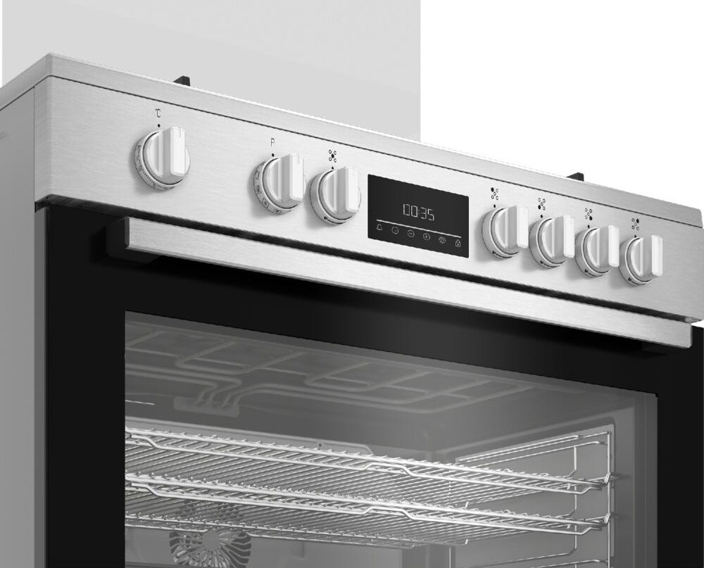 Beko BGM 11226 EX Cucina da accosto cm. 90x60 - 5 fuochi a gas + 1 forno elettrico - inox