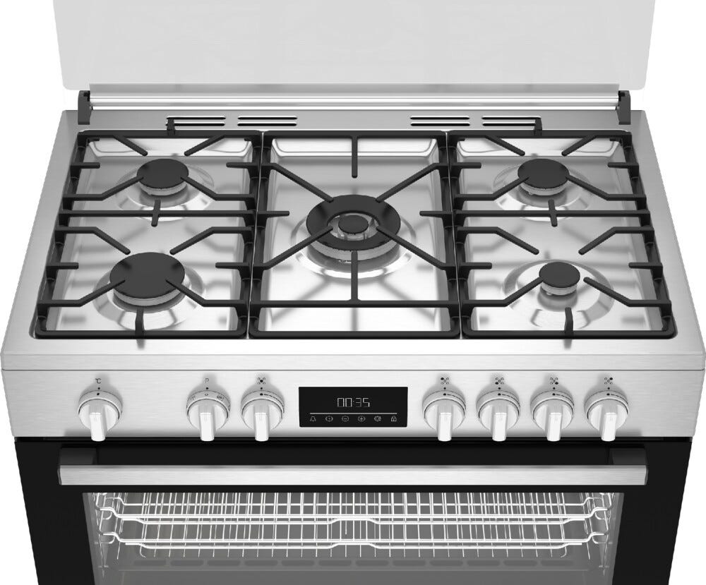Beko BGM 11226 EX Cucina da accosto cm. 90x60 - 5 fuochi a gas + 1 forno elettrico - inox