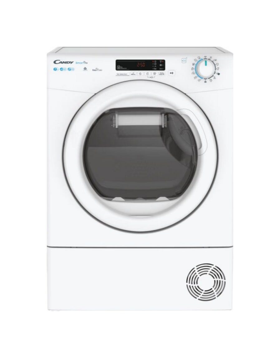 Candy CSO4H7A2DE-S Smart Pro Asciugatrice slim cm. 60 - profondità cm. 48 - capacità 7 kg. - bianco