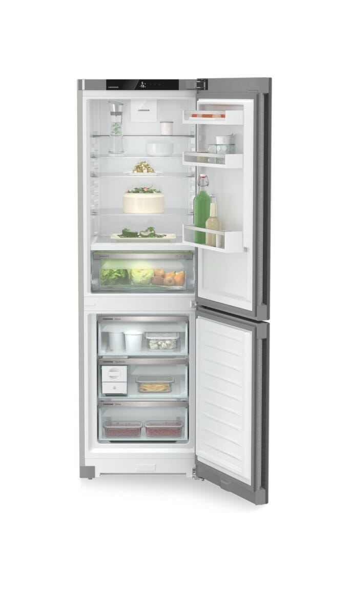 Liebherr CBNsda5223 Plus Frigorifero con congelatore a libera installazione cm. 60 h 186 - lt. 320 - argento