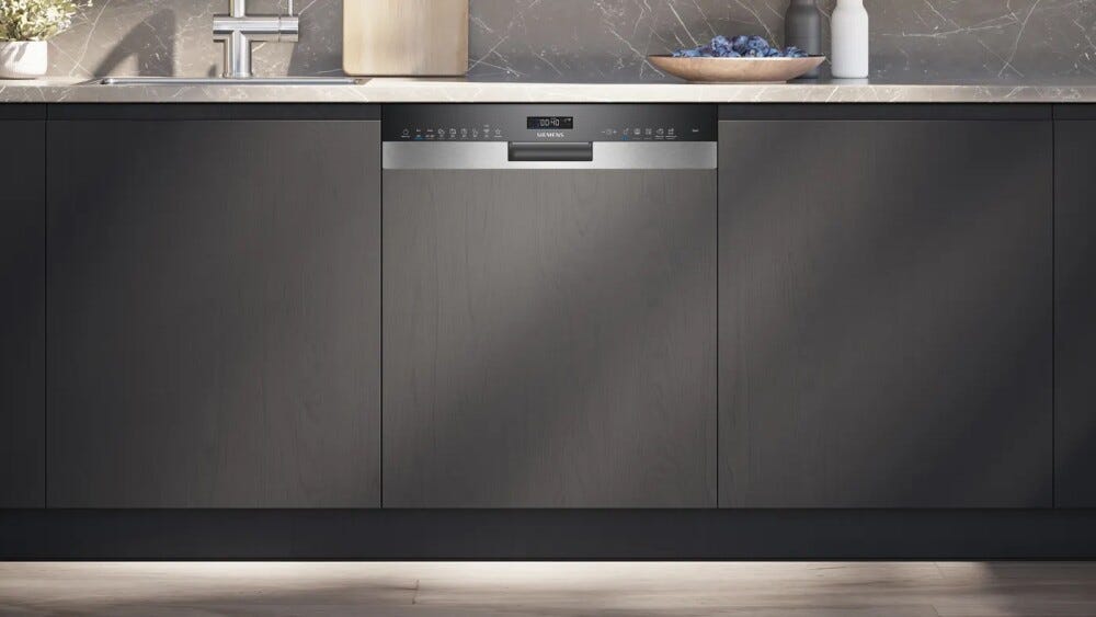 Siemens SN55ES12CE iq500 Lavastoviglie integrata parziale cm.60 - 14 coperti - frontale inox spazzolato