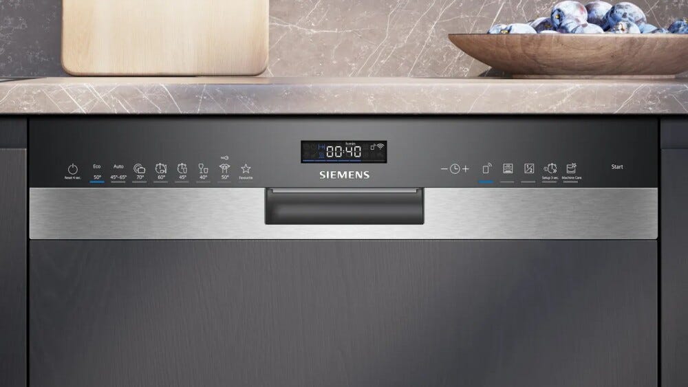Siemens SN55ES12CE iq500 Lavastoviglie integrata parziale cm.60 - 14 coperti - frontale inox spazzolato