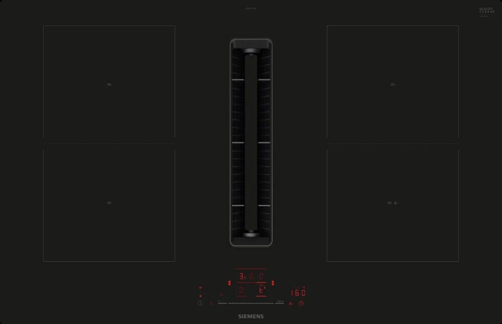 Siemens ED811HQ26E iq500 Piano cottura a induzione cappa integrata cm. 80 - vetroceramica nero