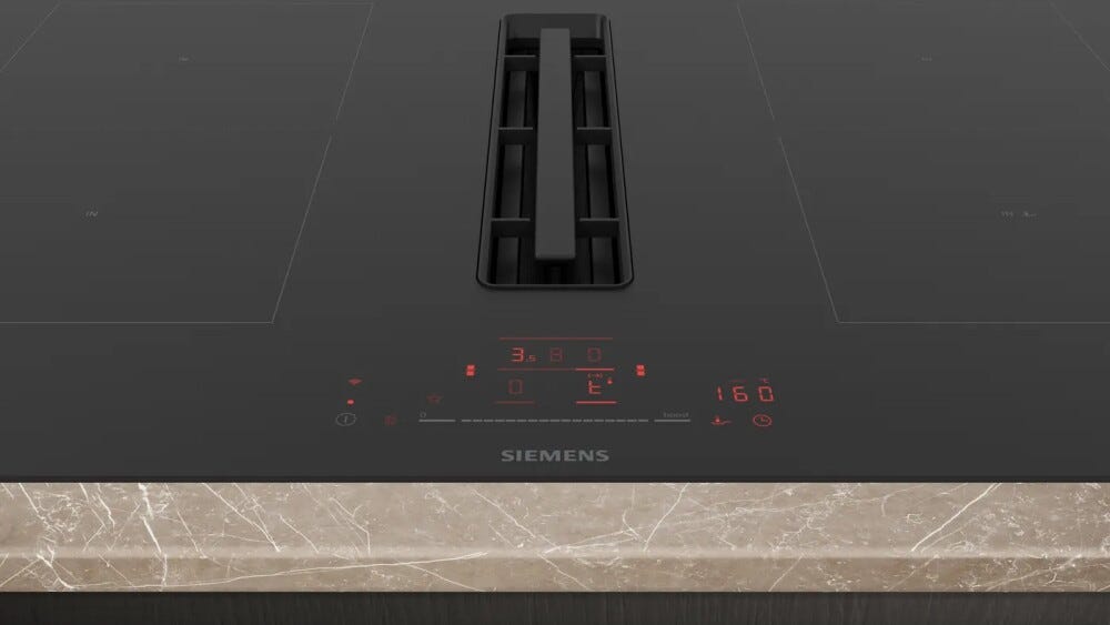 Siemens ED811HQ26E iq500 Piano cottura a induzione cappa integrata cm. 80 - vetroceramica nero
