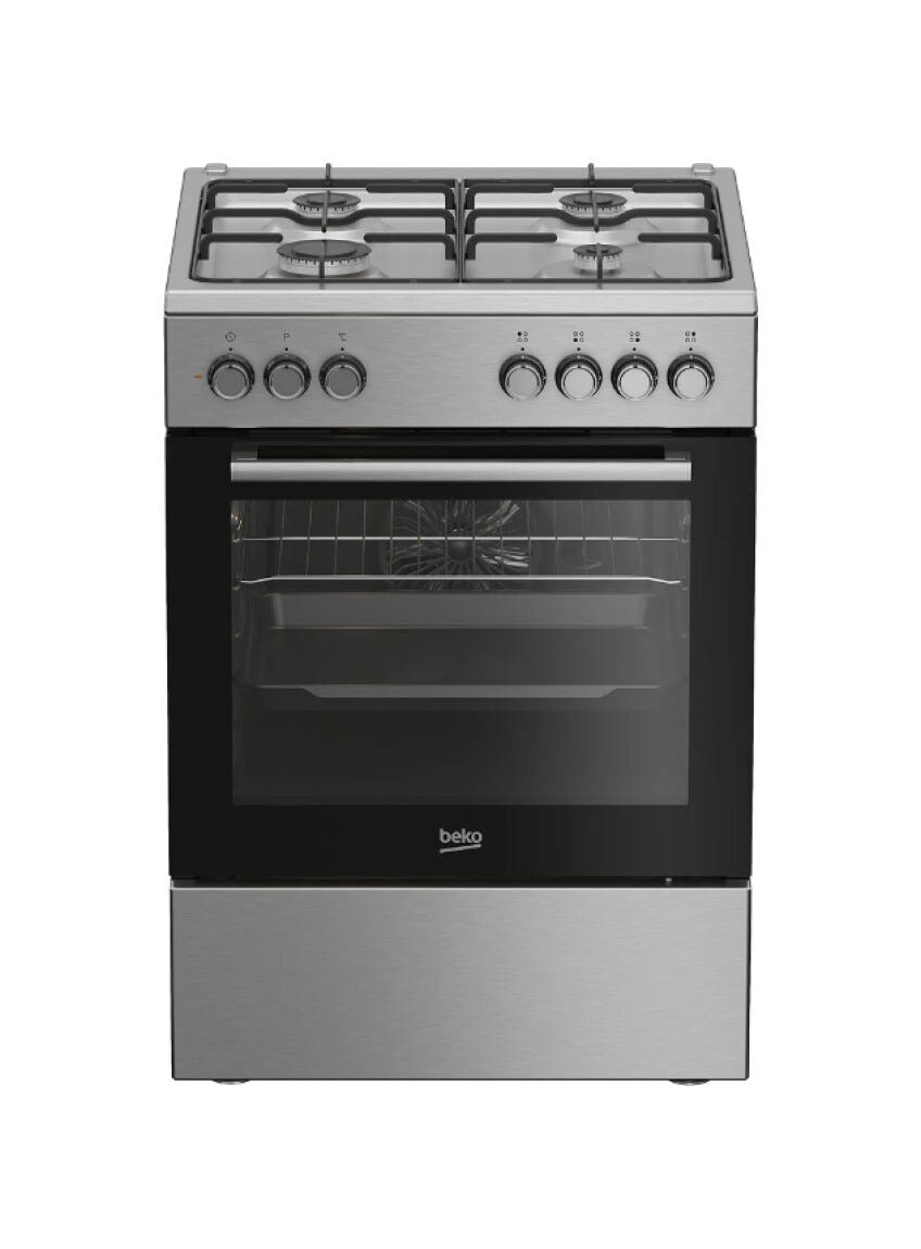 Beko FBE62130GXDN Cucina da accosto cm. 60 - 4 fuochi gas + 1 forno elettrico - argento