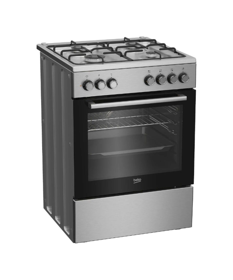 Beko FBE62130GXDN Cucina da accosto cm. 60 - 4 fuochi gas + 1 forno elettrico - argento