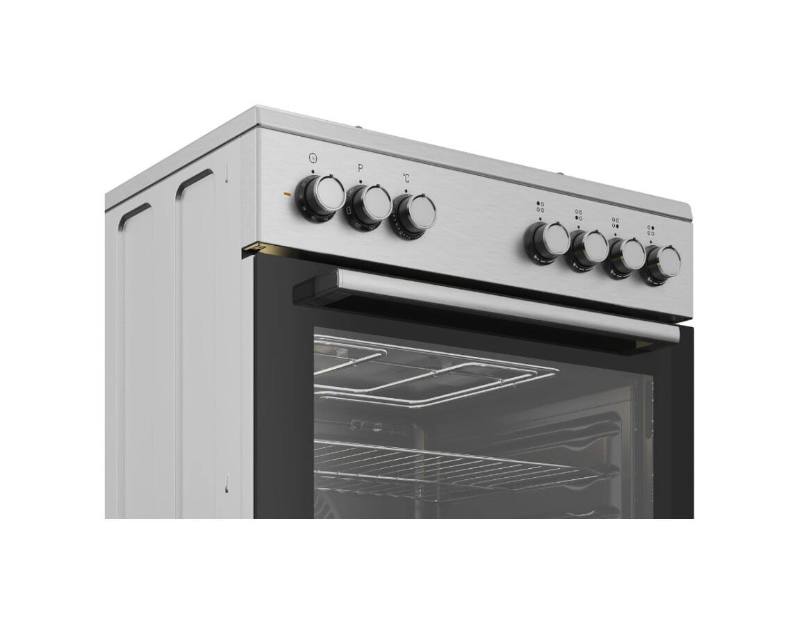 Beko FBE62130GXDN Cucina da accosto cm. 60 - 4 fuochi gas + 1 forno elettrico - argento