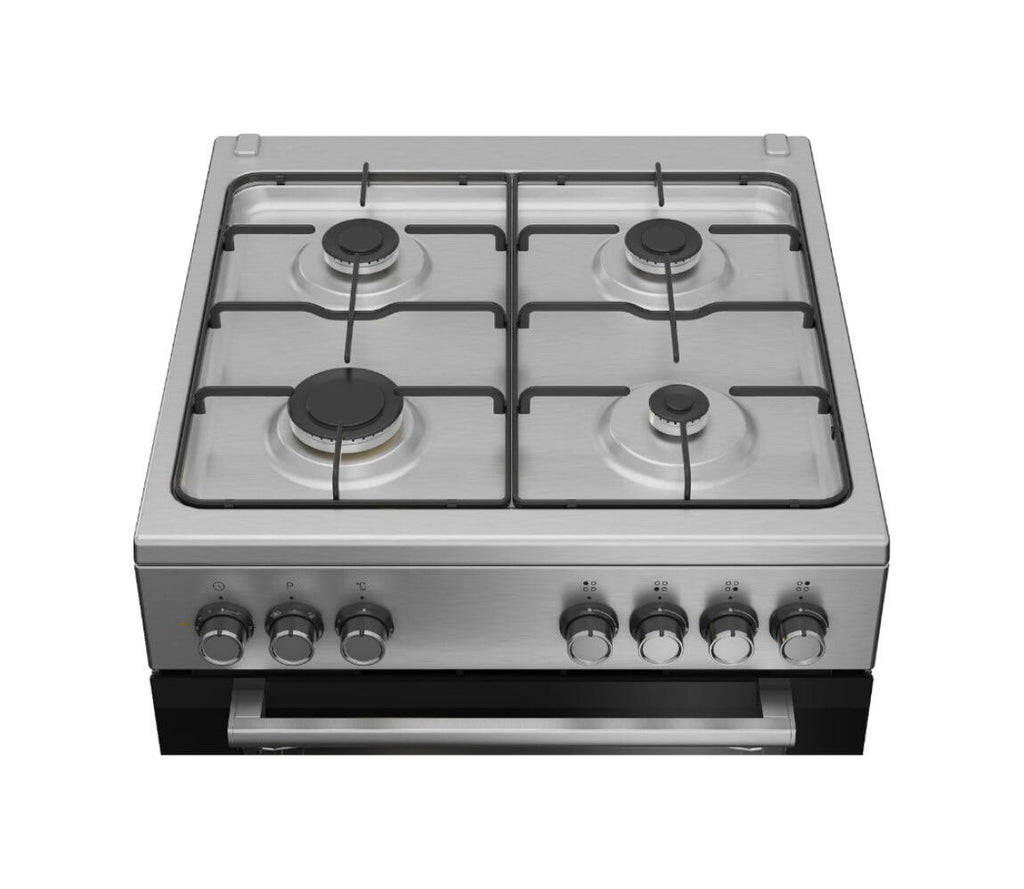 Beko FBE62130GXDN Cucina da accosto cm. 60 - 4 fuochi gas + 1 forno elettrico - argento
