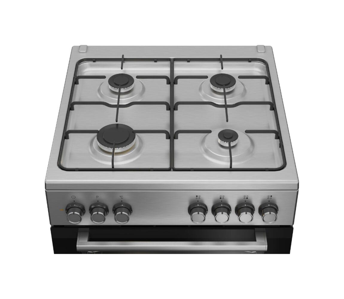 Beko FBE62130GXDN Cucina da accosto cm. 60 - 4 fuochi gas + 1 forno elettrico - argento