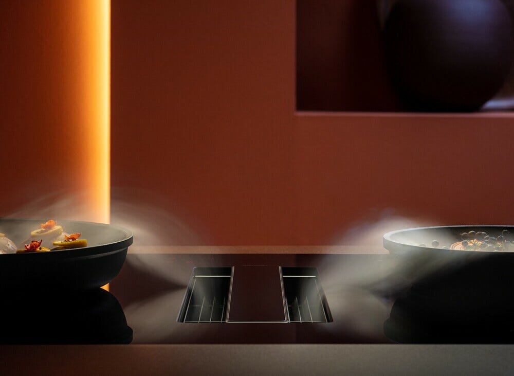 Falmec ZERO EASY 76 COOKING SYSTEM Piano cottura a induzione 76 cm con cappa filtrante integrata da 600 m3/h - vetroceramica nero