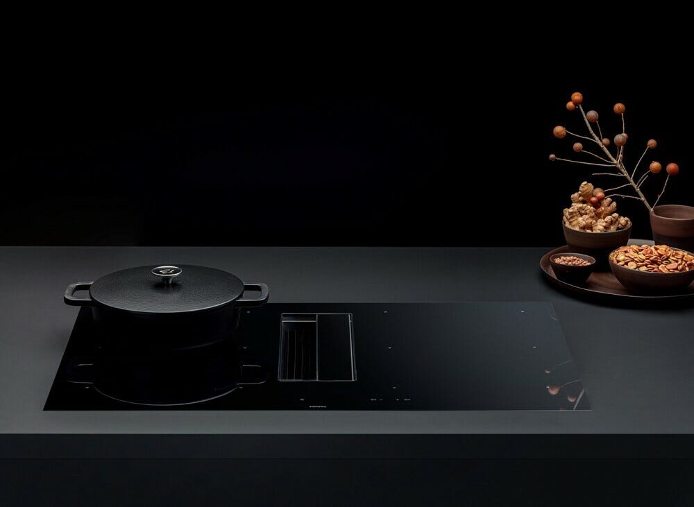 Falmec ZERO EASY 76 COOKING SYSTEM Piano cottura a induzione 76 cm con cappa filtrante integrata da 600 m3/h - vetroceramica nero