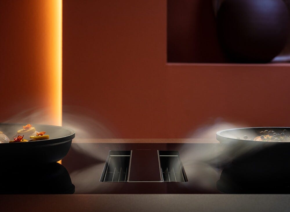 Falmec ZERO COOKING SYSTEM Piano cottura a induzione 84 cm con cappa aspirante integrata da 600 m3/h - vetroceramica nero