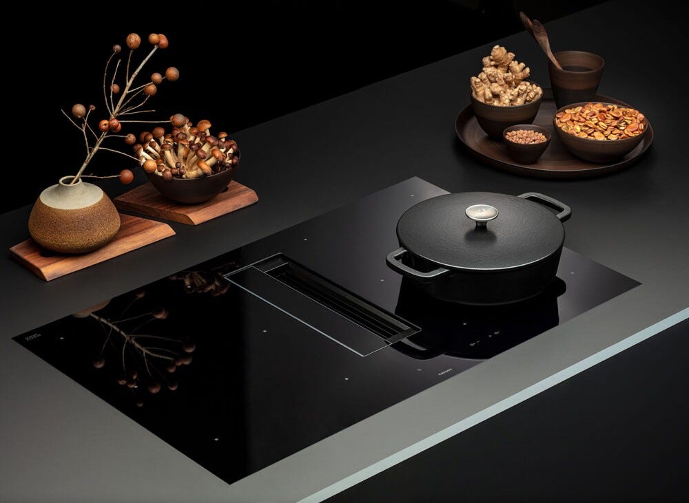 Falmec ZERO COOKING SYSTEM Piano cottura a induzione 84 cm con cappa aspirante integrata da 600 m3/h - vetroceramica nero