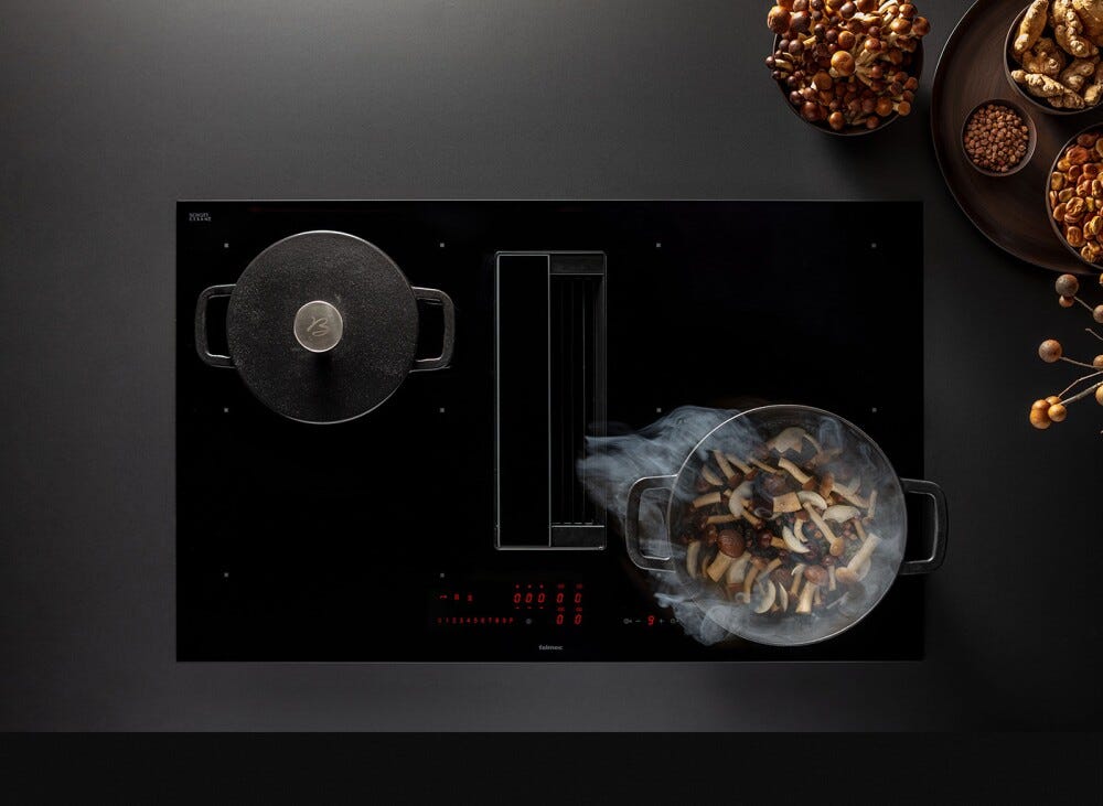 Falmec ZERO COOKING SYSTEM Piano cottura a induzione 84 cm con cappa aspirante integrata da 600 m3/h - vetroceramica nero