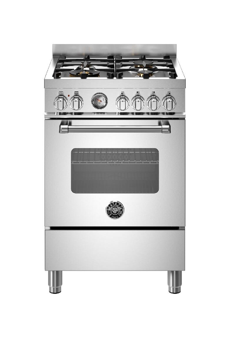 Bertazzoni MAS64L1EXT Master Cucina da accosto cm. 60 - 4 fuochi a gas + forno elettrico - inox