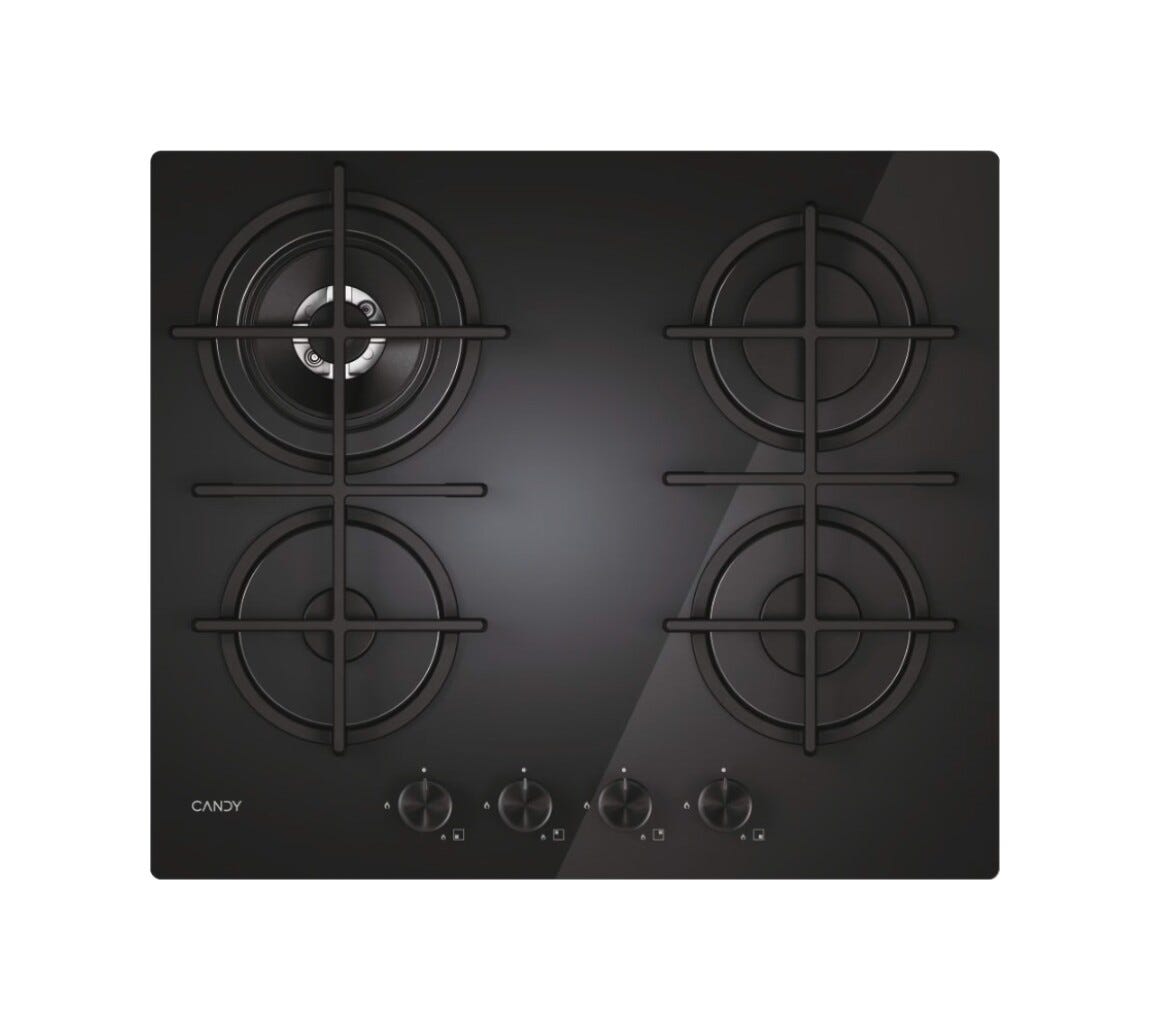 Candy 33803483 Moderna Gas on Glass Piano cottura a gas cm. 60 - vetro nero