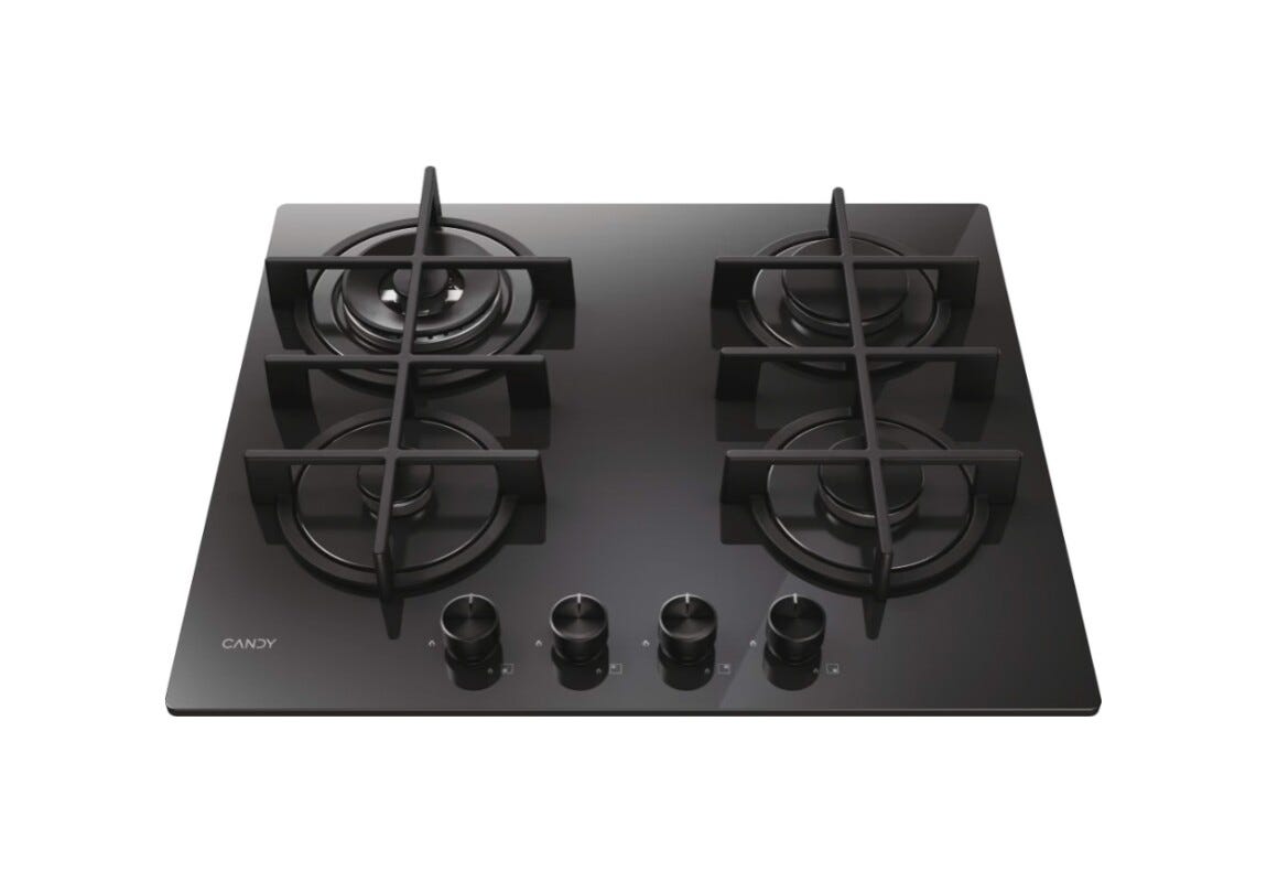 Candy 33803483 Moderna Gas on Glass Piano cottura a gas cm. 60 - vetro nero