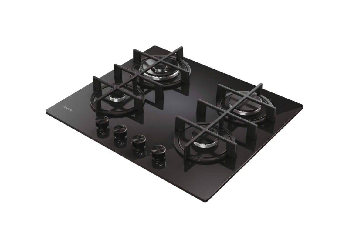 Candy 33803483 Moderna Gas on Glass Piano cottura a gas cm. 60 - vetro nero