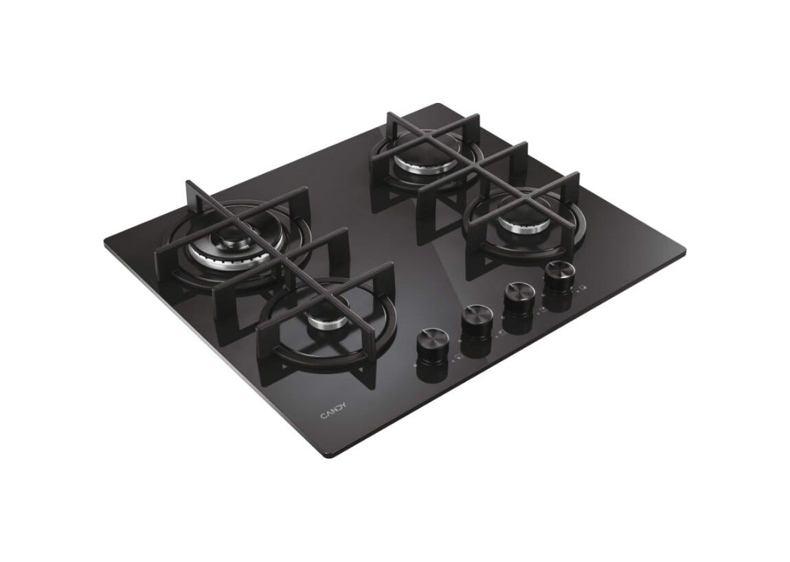 Candy 33803483 Moderna Gas on Glass Piano cottura a gas cm. 60 - vetro nero