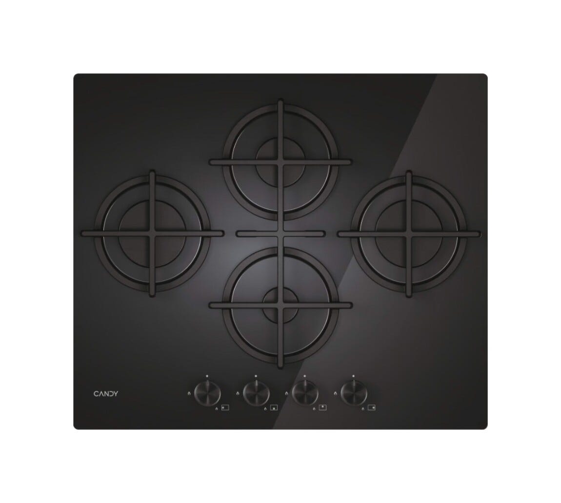 Candy 33803485 Moderna Gas on Glass Piano cottura a gas cm. 60 - vetro nero