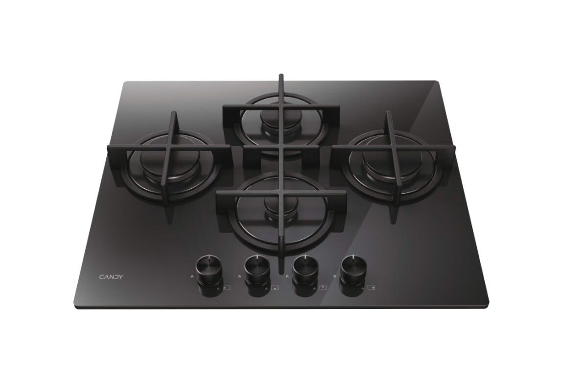 Candy 33803485 Moderna Gas on Glass Piano cottura a gas cm. 60 - vetro nero