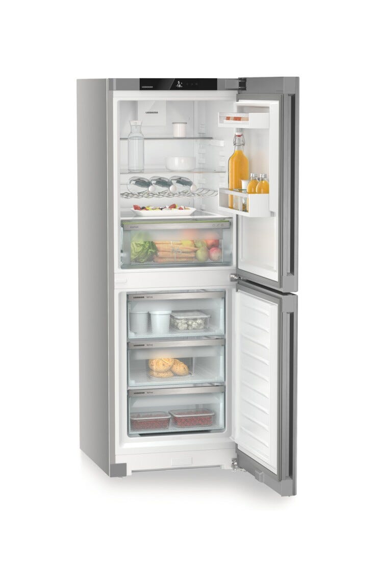 Liebherr CNsfc5023 Plus Frigorifero con congelatore a libera installazione cm. 60 h. 166 - lt. 280 - argento