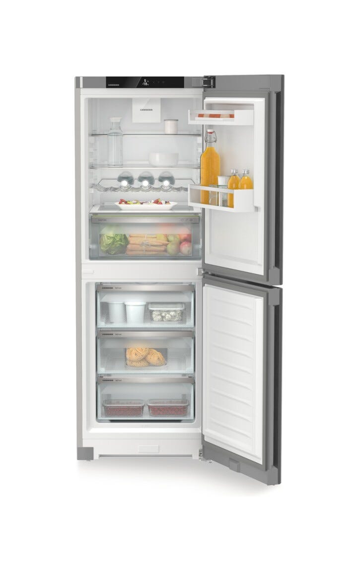 Liebherr CNsfc5023 Plus Frigorifero con congelatore a libera installazione cm. 60 h. 166 - lt. 280 - argento