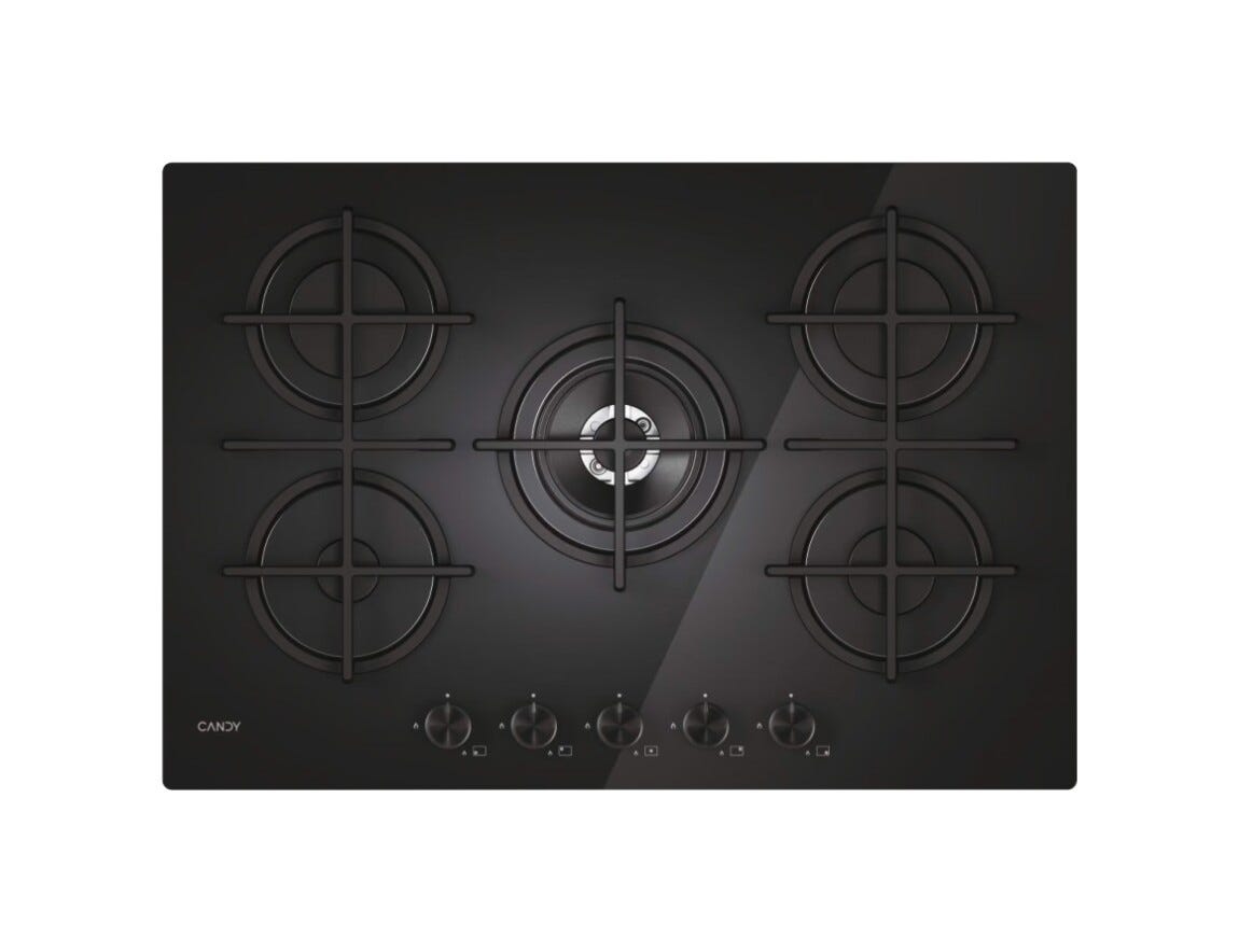 Candy CVG74WTB Moderna Gas on Glass Piano cottura a gas cm. 75 - nero