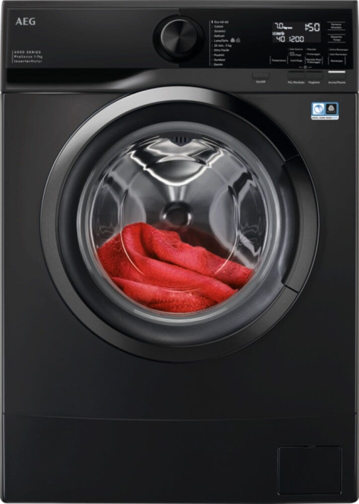 AEG L6SE74BB Serie 6000 ProSense® Lavatrice slim cm. 60 - profondità 48 cm. - capacità 7 kg - nero