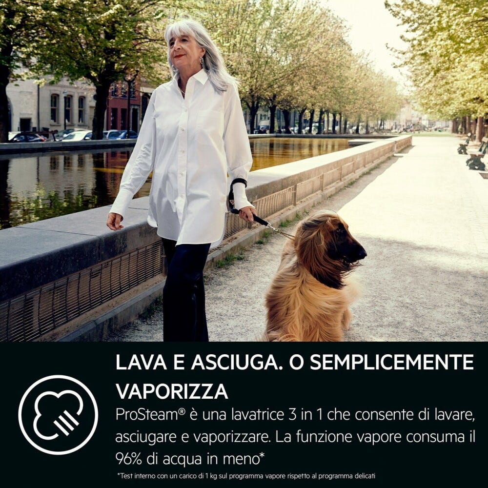 AEG LWR7BLACK Serie 7000 ProSteam® Lavasciuga cm. 60 - lavaggio 10 kg - asciugatura 6 kg - nero