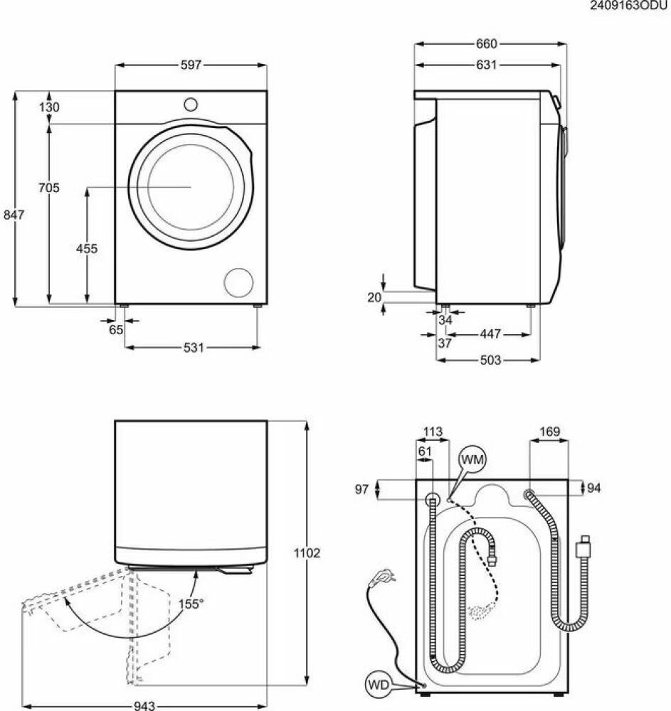 Electrolux EW8F710GCY serie 800 UltraCare Lavatrice cm. 60 - capacità 10 kg - bianco