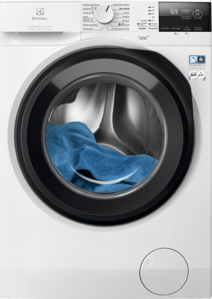 Electrolux EW7W2106G 700 SteamCare Lavasciuga cm.60 - lavaggio 10kg - asciugatura 6kg - bianco