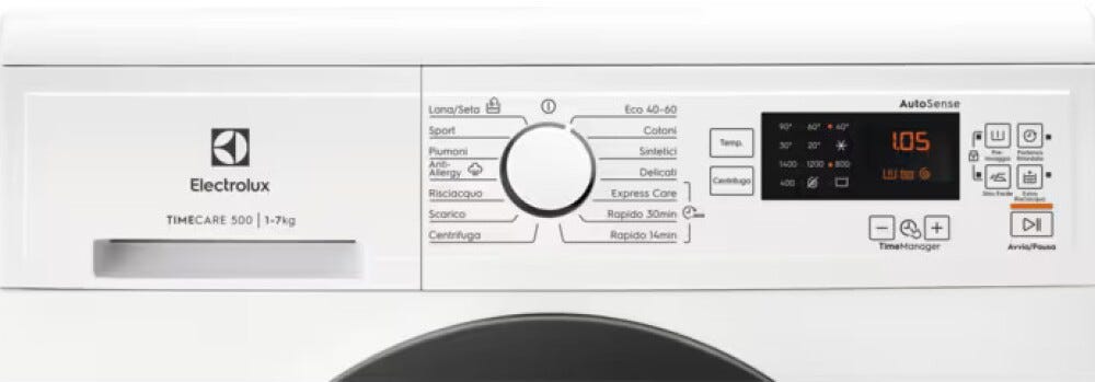 Electrolux EW2FK576W serie 500 TimeCare Lavatrice cm. 60 - capacità 7 kg - bianco