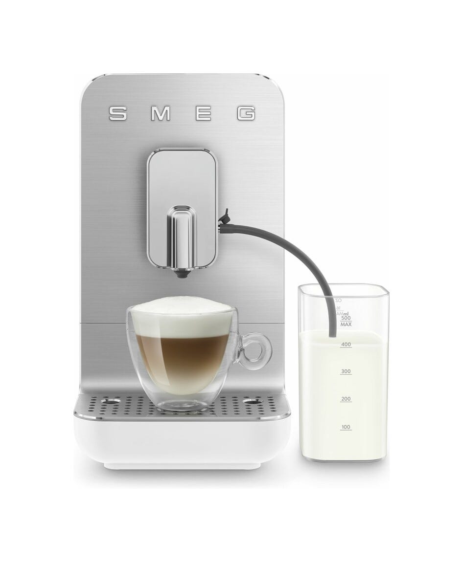 Smeg Selection BCC13WHMEU 50'S Style Macchina da caffè automatica con sistema latte - bianco opaco