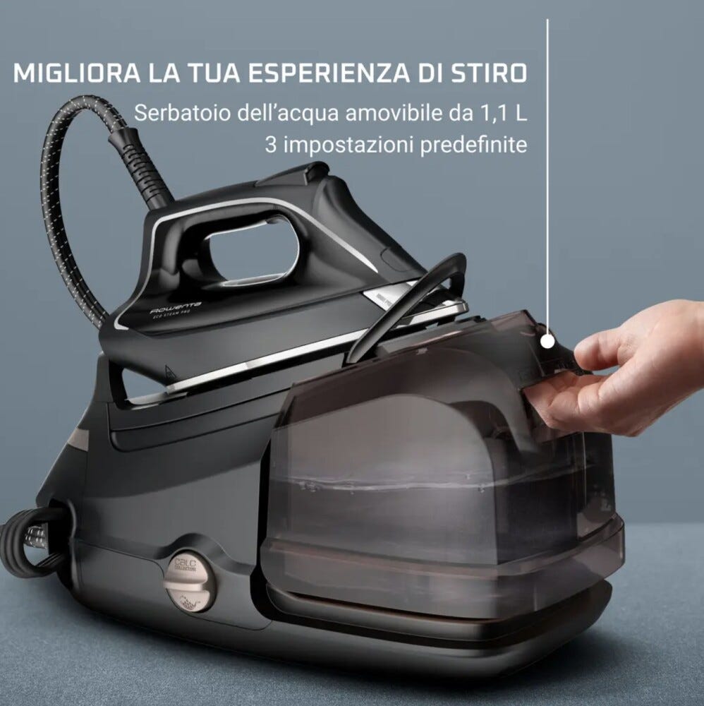Rowenta DG9611F0 Eco Steam Pro Ferro da stiro con caldaia a vapore - nero