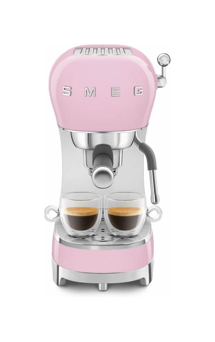 Smeg Selection ECF02PKEU 50'S Style Macchina da caffè espresso manuale - rosa lucido