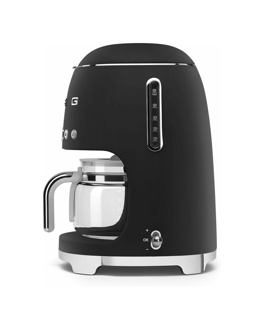 Smeg Selection DCF02BLMEU 50'S Style Macchina per caffè automatica - nero opaco