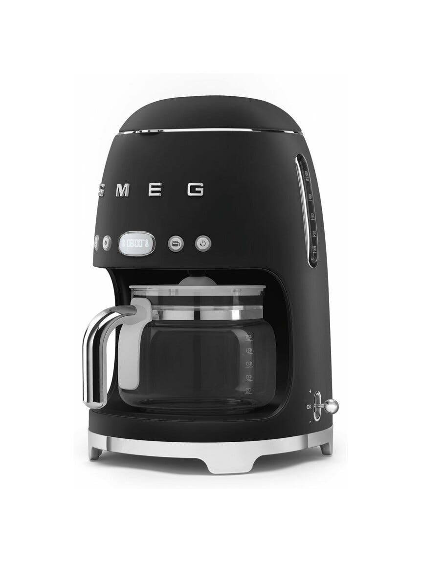 Smeg Selection DCF02BLMEU 50'S Style Macchina per caffè automatica - nero opaco