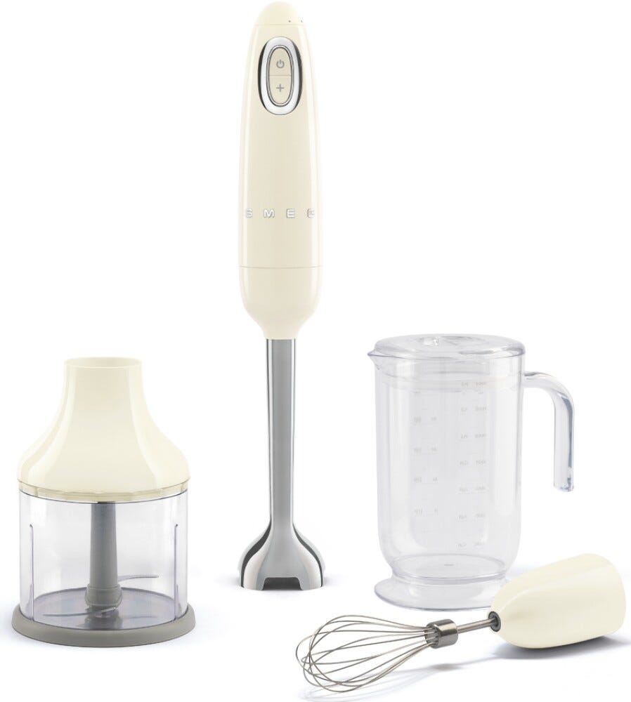 Smeg Selection HBF03CREU 50'S Style Frullatore a immersione con accessori - panna lucido