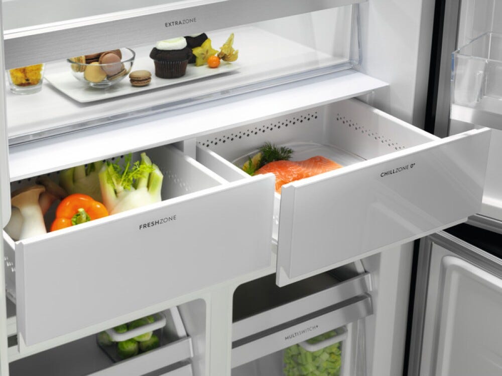 Electrolux ELT9VE52U0 Serie 900 MultiSwitch Frigorifero con congelatore 4 porte cm. 91 h. 190 - lt. 522 - inox