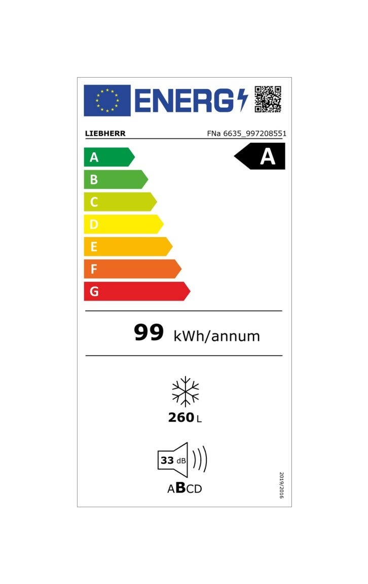 Liebherr FNa6635 Plus Congelatore a libera installazione cm. 70 h. 146 - lt. 260 - bianco