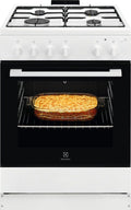 Electrolux LKG604012W Cucina da accosto cm. 60 - 4 fuochi gas + 1 forno a gas - bianco