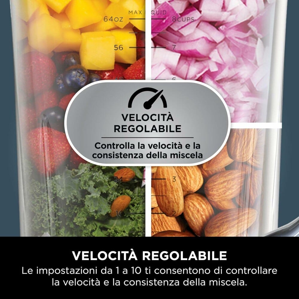 Ninja TB301EU Detect Frullatore ad alta potenza 2,1 l + bicchieri - nero