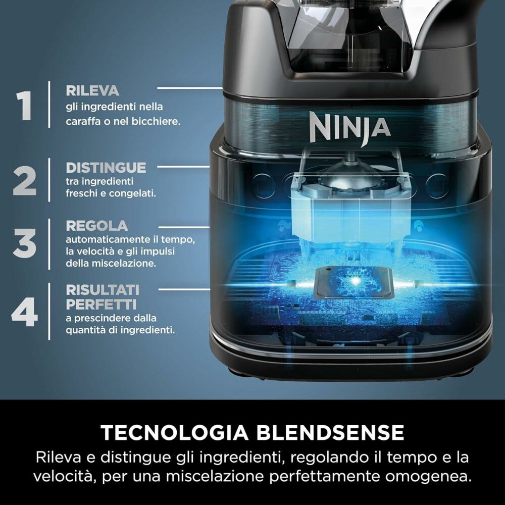 Ninja TB301EU Detect Frullatore ad alta potenza 2,1 l + bicchieri - nero