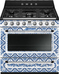 Smeg TR90DGME9 Blu Mediterraneo Cucina da accosto cm. 90x60 - 5 fuochi a gas + 1 forno elettrico - blu mediterraneo