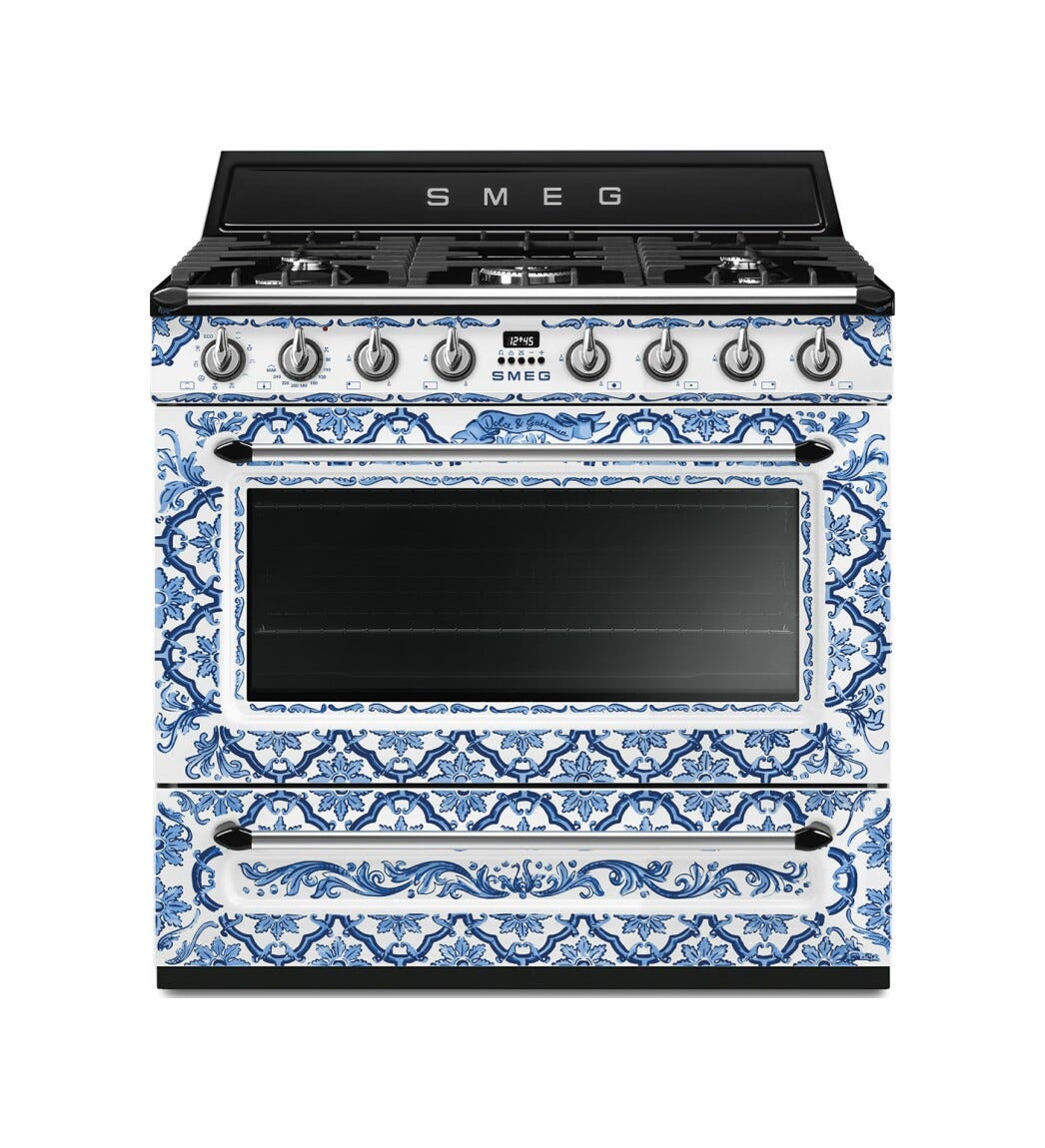 Smeg TR90DGME9 Blu Mediterraneo Cucina da accosto cm. 90x60 - 5 fuochi a gas + 1 forno elettrico - blu mediterraneo