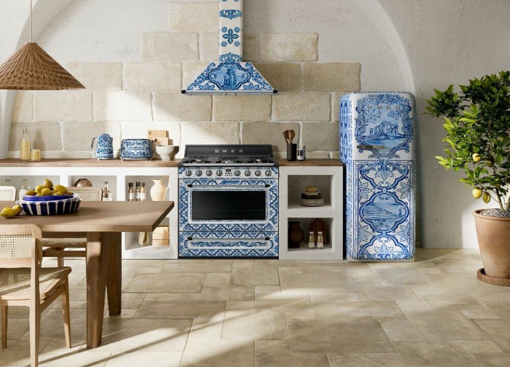 Smeg TR90DGME9 Blu Mediterraneo Cucina da accosto cm. 90x60 - 5 fuochi a gas + 1 forno elettrico - blu mediterraneo