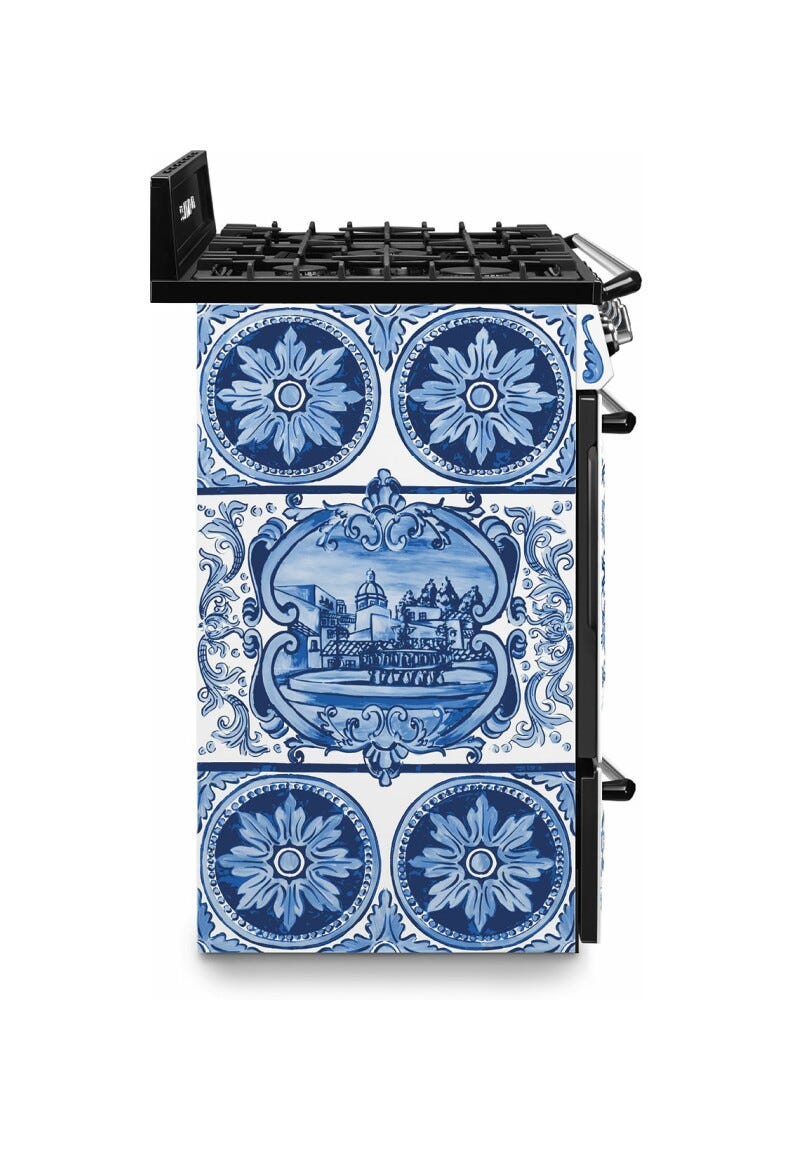 Smeg TR90DGME9 Blu Mediterraneo Cucina da accosto cm. 90x60 - 5 fuochi a gas + 1 forno elettrico - blu mediterraneo